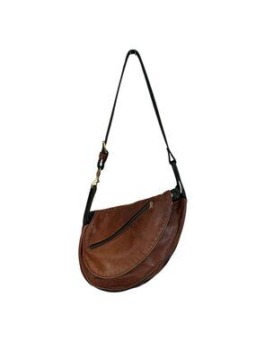 Vintage Fred Eisen Leather Waterbag Purse Brown Saddle Sling Crossbody Western